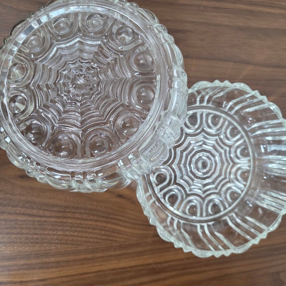 Anchor Hocking Old Cafe Depression Glass Bowls Set of 2 Clear 7" Vintage
